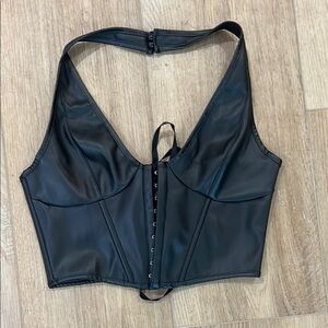 Black Halter Corset Top
